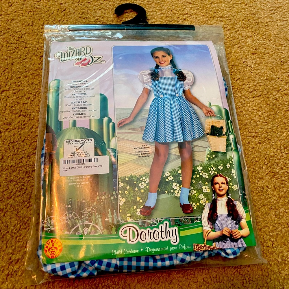 Wizard of Oz Kids Dorothy Costume - Size Medium (8-10)